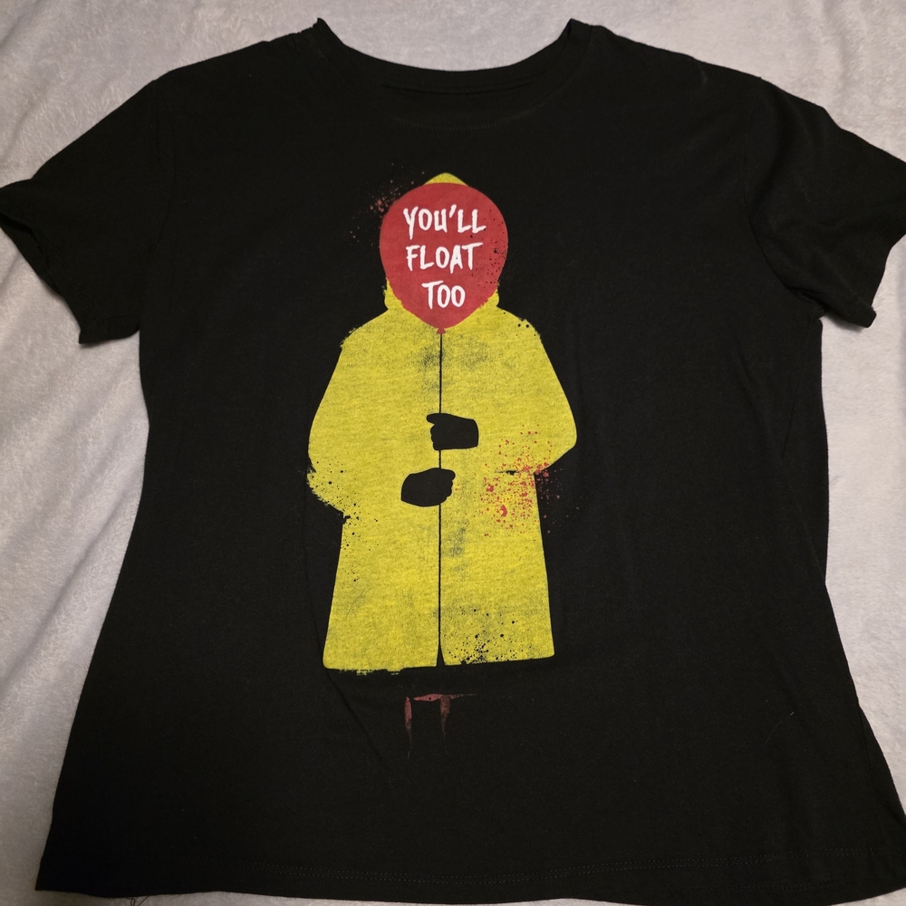 Black T-Shirt with Yellow and Red Graphic